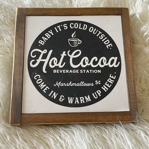 Handmade Coffee Hot Cocoa Beverage Station Sign - 9” x 9”